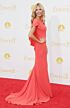 Heidi Klum Inspired Coral Round Neck Mermaid Evening Gown - additional reference image 3