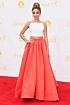 Sarah Hyland Inspired White and Coral Two-Piece Square Neck Ball Gown - main reference image