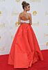 Sarah Hyland Inspired White and Coral Two-Piece Square Neck Ball Gown - additional reference image 3