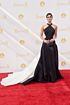 Lizzy Caplan Inspired Black and White Halter A-Line Evening Gown - additional reference image 2