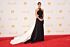 Lizzy Caplan Inspired Black and White Halter A-Line Evening Gown - additional reference image 5
