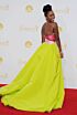 Teyonah Parris Inspired Pink and Lime Straight Neckline Column Evening Gown - additional reference image 3