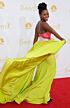 Teyonah Parris Inspired Pink and Lime Straight Neckline Column Evening Gown - additional reference image 5