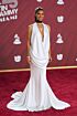 Roselyn Sanchez Inspired White Halter Draped Mermaid Evening Gown - additional reference image 3