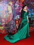 Sofia Carson Inspired Emerald Green Off-the-Shoulder Draped Mermaid Evening Gown - additional reference image 4