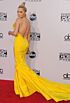 Rita Ora Inspired Yellow Strapless Mermaid Evening Gown - additional reference image 2