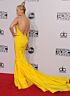 Rita Ora Inspired Yellow Strapless Mermaid Evening Gown - additional reference image 3