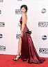 Kylie Jenner Inspired Burgundy Plunging V-Neck Draped Slit Column Evening Gown - additional reference image 3