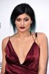 Kylie Jenner Inspired Burgundy Plunging V-Neck Draped Slit Column Evening Gown - additional reference image 5