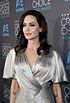 Angelina Jolie Inspired Silver V-Neck Draped Column Evening Gown - additional reference image 5