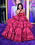 Halle Bailey Inspired Red Halter Ruffled Ball Gown - additional reference image 4