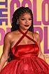 Halle Bailey Inspired Red Halter Ruffled Ball Gown - additional reference image 5