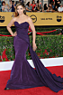 Camila Alves Inspired Purple Sweetheart Draped Mermaid Evening Gown - main reference image