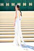 Jamie Chung Inspired Ivory Cowl Neck Column Evening Gown - additional reference image 2