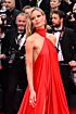 Marlijn Hoek Inspired Red Halter Draped Slit A-Line Evening Gown - additional reference image 4