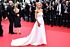 Caroline Daur Inspired White Straight Neckline A-Line Evening Gown - additional reference image 2