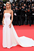Caroline Daur Inspired White Straight Neckline A-Line Evening Gown - main reference image
