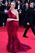Georgina Chapman Inspired Burgundy One-Shoulder Ruffled Mermaid Evening Gown - additional reference image 2