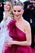 Georgina Chapman Inspired Burgundy One-Shoulder Ruffled Mermaid Evening Gown - additional reference image 4