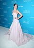 Emmy Rossum Inspired Blush V-Neck A-Line Evening Gown - additional reference image 3