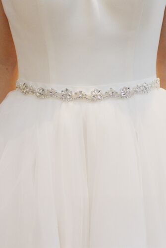 Crystal Embellished Waist Sash for Evening Gowns