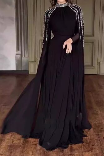 Midnight Majesty Cape Gown