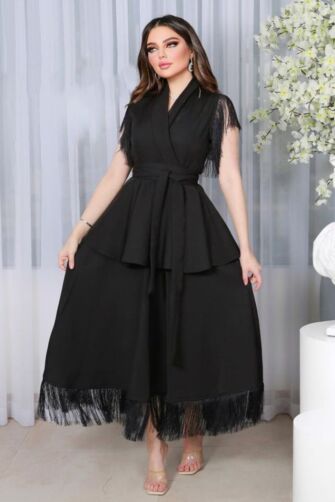 Midnight Fringe Elegance Dress