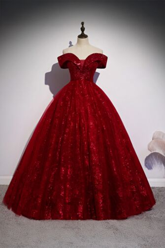 Ruby Flame – Luxury Sparkle Evening Dress