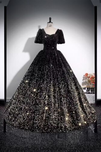 Stardust Whisper – Shimmer Gradient Ball Dress