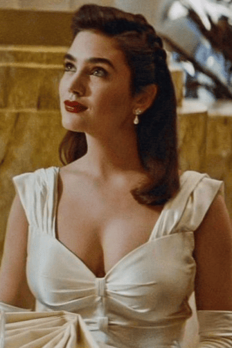 Jennifer Connelly White Satin Celebrity Evening Dress in Movie "The Rocketeer"