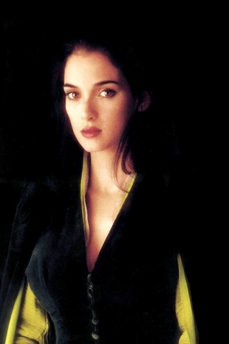 Winona Ryder Mina Green Velvet Long-sleeve Dress in Movie Bram Stoker's Dracula Costume