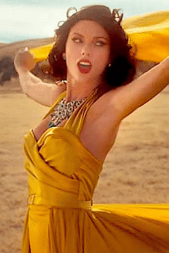 Taylor Swift Yellow Halter Formal Evening Prom Dress in Music Video 'Wildest Dreams'