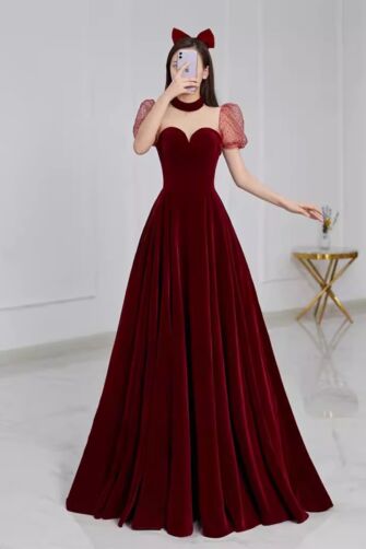 Crimson Overture – Velvet Princess Gown