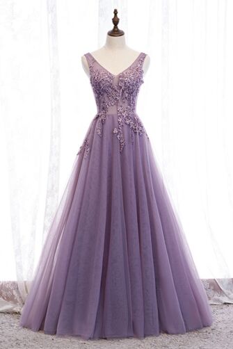 Amethyst Bloom – Elegant Tulle Evening Dress