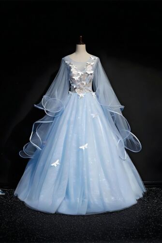 Celestial Whisper – Butterfly Illusion Gown
