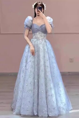 Frozen Whisper – Elegant Sequin Evening Gown