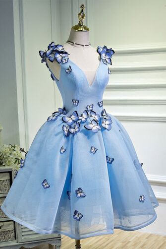 Azure Dream – 3D Butterfly Cocktail Dress