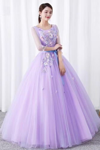 Fairy Bloom – Violet Embroidered Gown