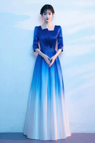 Ocean Dawn – Ombre Blue Evening Gown