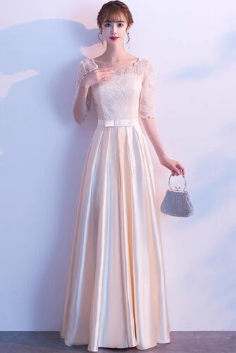 Golden Whisper – Elegant Long Dress
