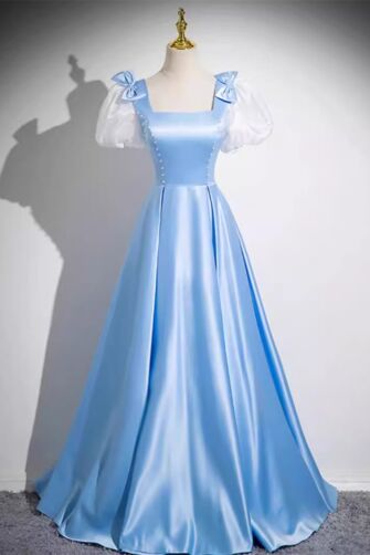 Morning Light – Bow Shoulder Evening Gown