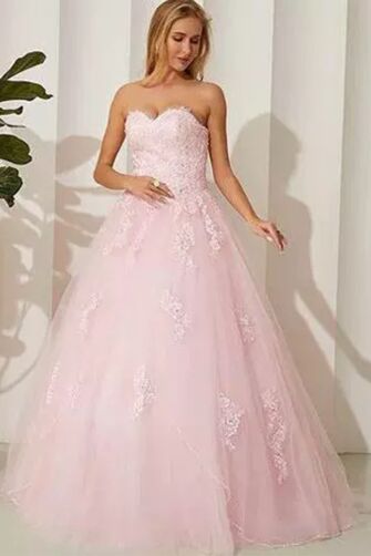Pink Champagne Bloom — Lace Tulle Princess Dress