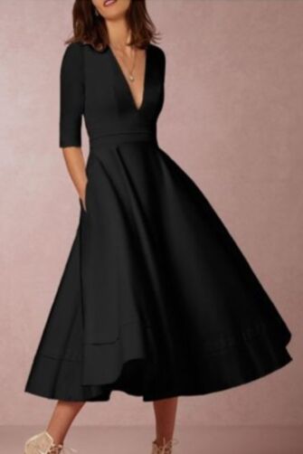 Nightfall Soirée — Classic Tea-Length Dress