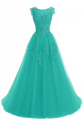 Turquoise Reverie — Floral-Bodice Evening Gown