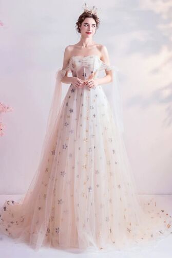 Moonkissed Constellation — Star Appliqué Ball Gown
