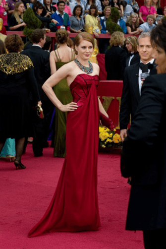 Amy Adams Red Strapless Chiffon Formal Prom Celebrity Evening Dress Oscars 2009