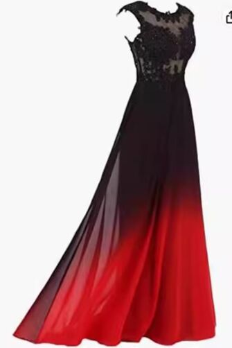 Garnet Shadow — High-Waist Gradient Evening Dress