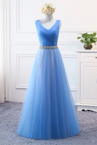 Bluebell Serenade V-Neck Tulle Gown