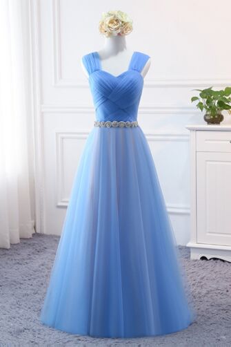 Azure Embrace Sweetheart Tulle Gown