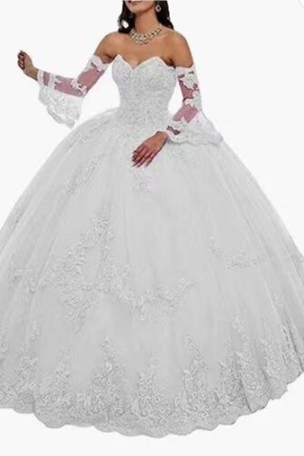 Fairytale Sweetheart Lace Appliqué Princess Dress
